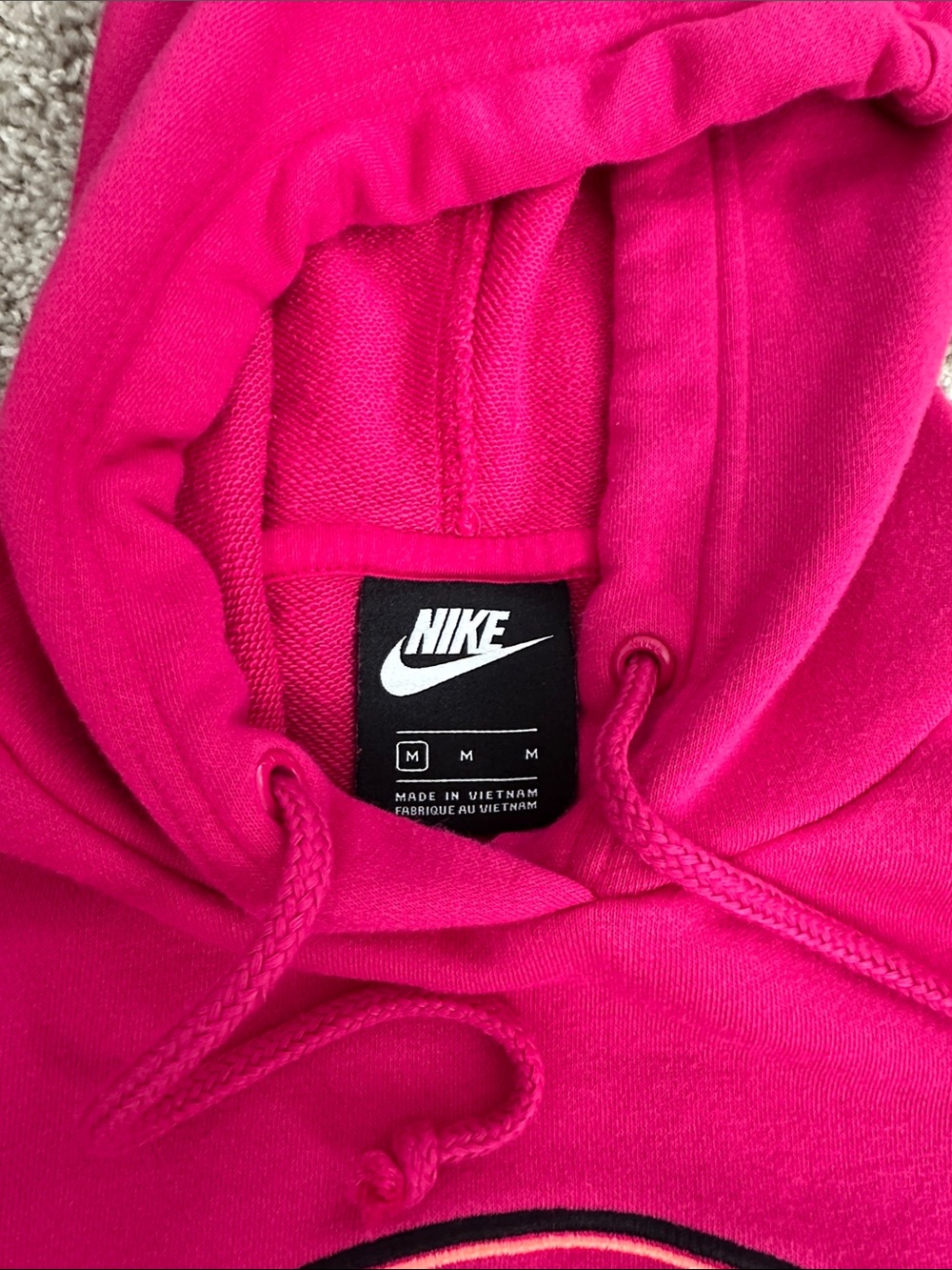 Nike Hoodie Medium Hot Pink Pullover Sweatshirt Embroidered Logo Y2K - Picture 2 of 6